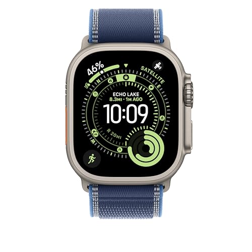 Apple Watch Trail Loop Armband 49mm Blau S/M Textil