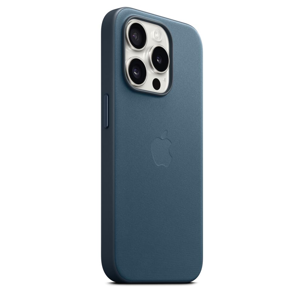 Apple iPhone 15 Pro Feingewebe Hülle Pazifikblau mit MagSafe