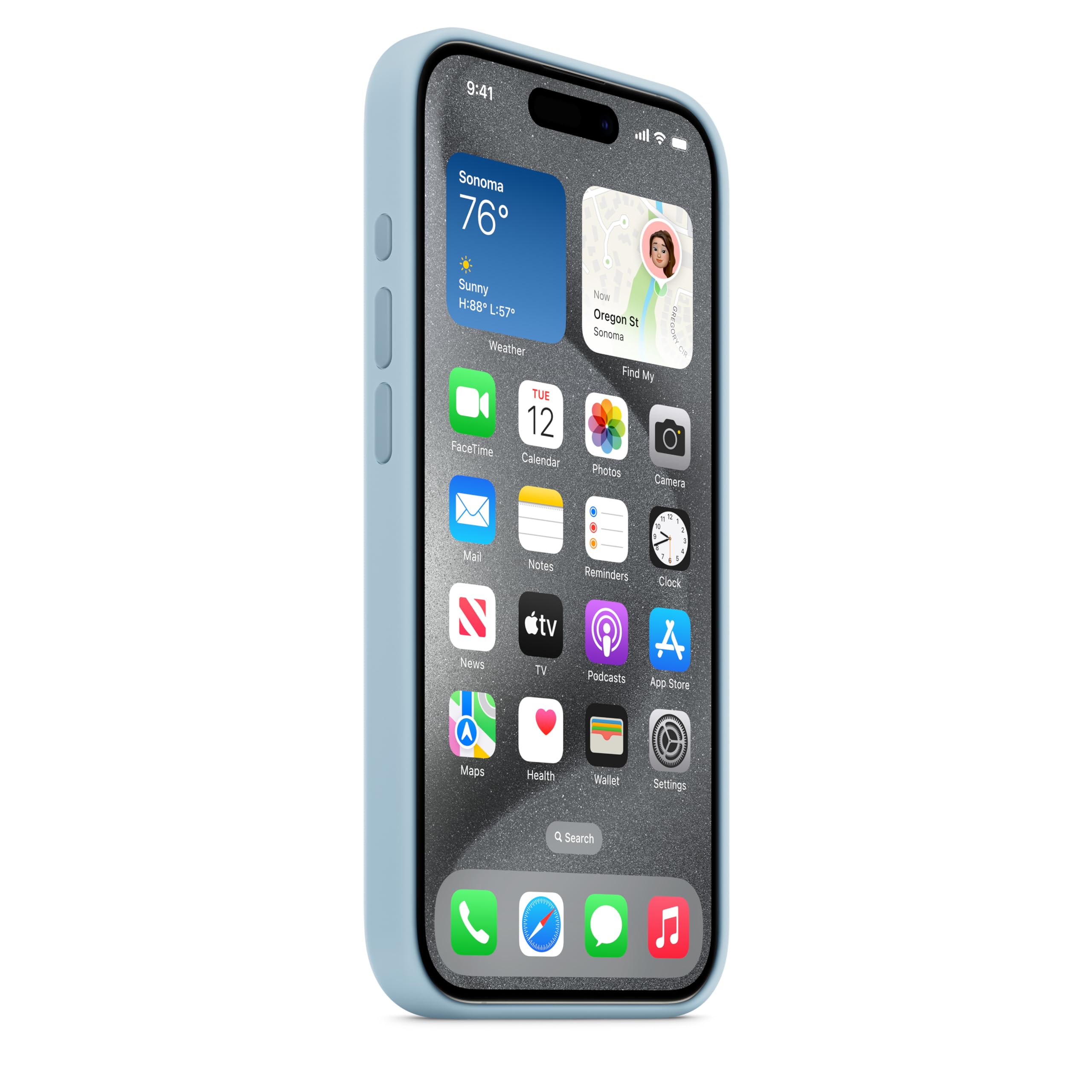 Apple iPhone 15 Pro Silikon Case MagSafe Hellblau