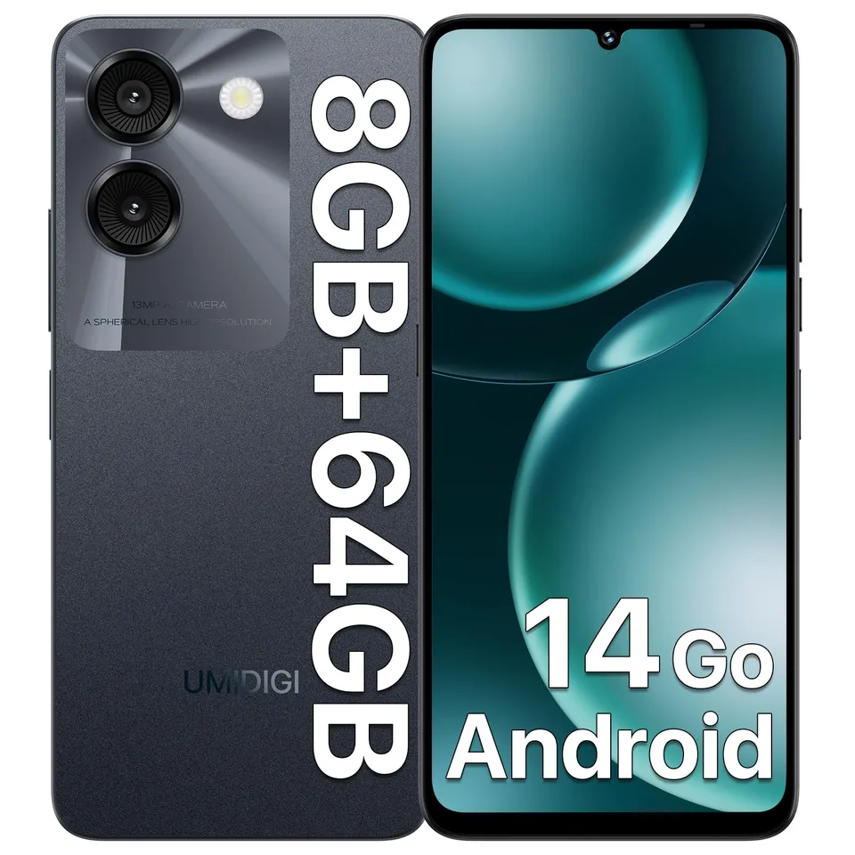 Umidigi G9A Smartphone 8/64GB Noir 6,75" Android 14 Go