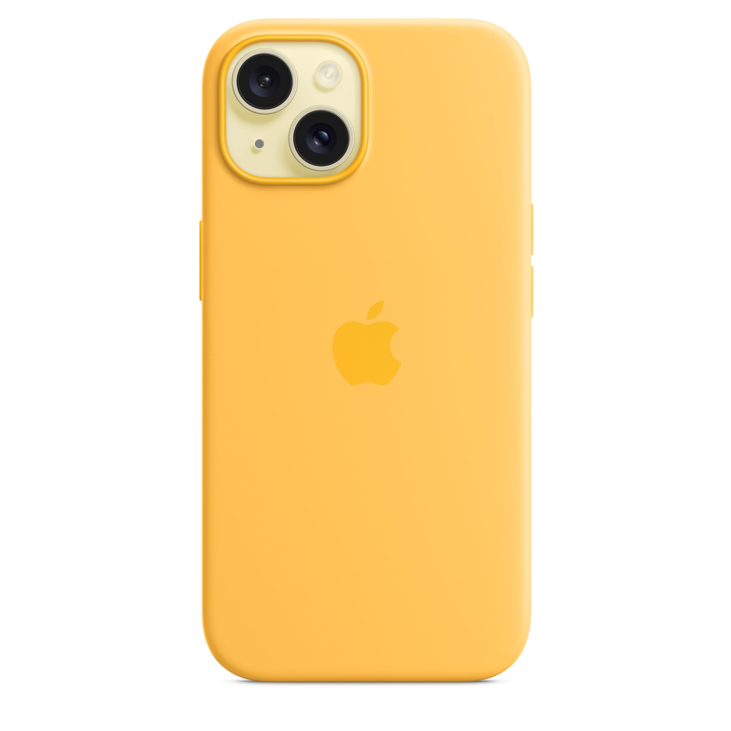 Apple iPhone 15 Silikon Case mit MagSafe Hülle Warmgelb