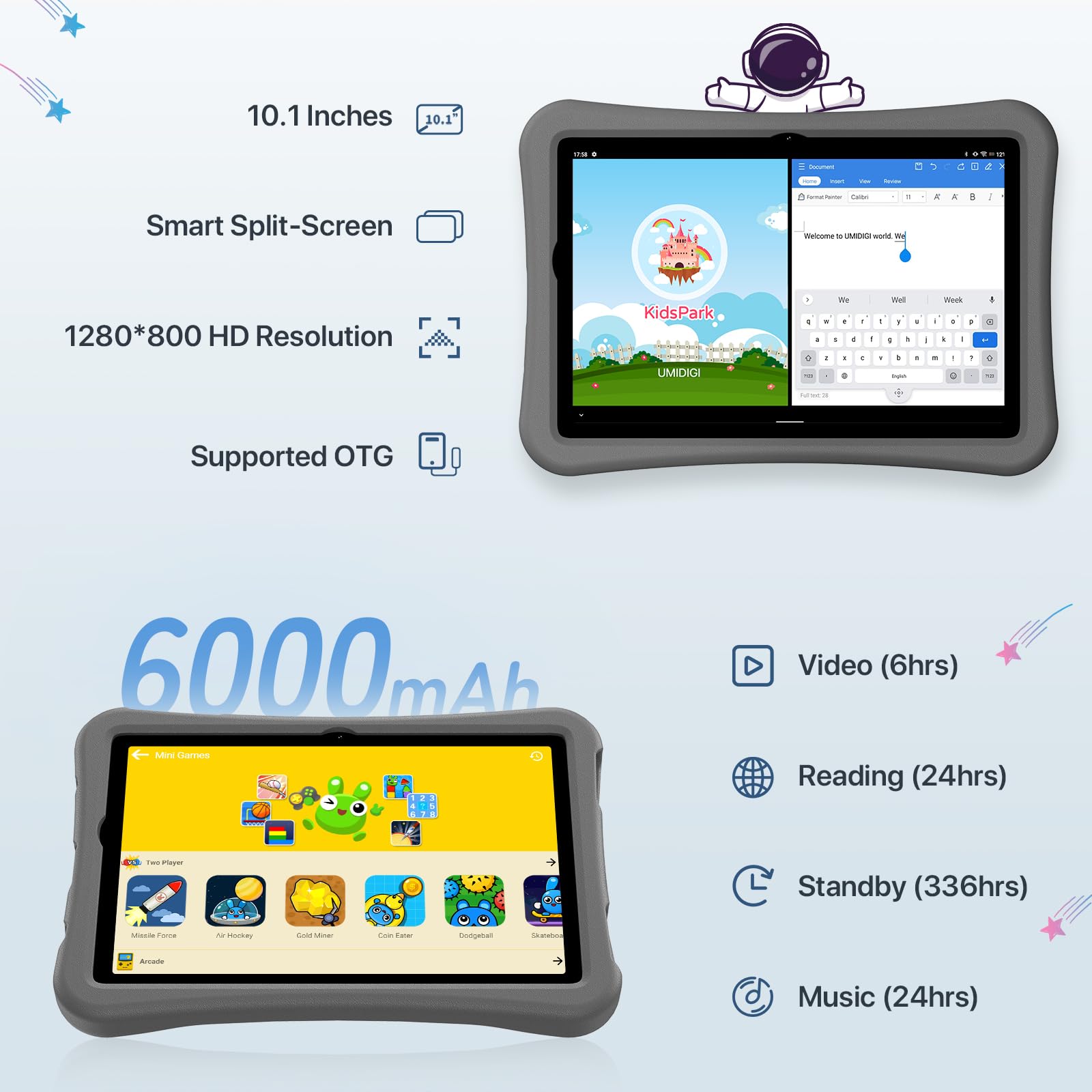 UMIDIGI G2 Kinder Tablet 10,1 Zoll 64GB WiFi6 EVA Hülle