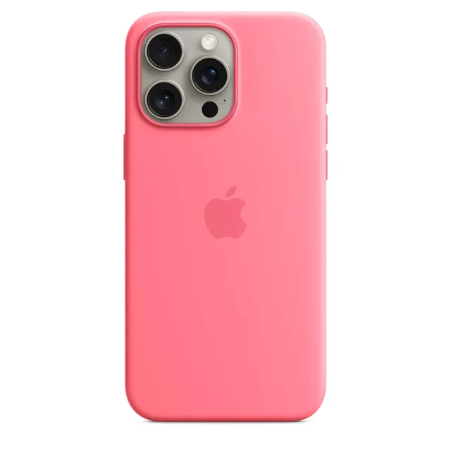 Apple iPhone 15 Pro Max Silikon Case Pink mit MagSafe