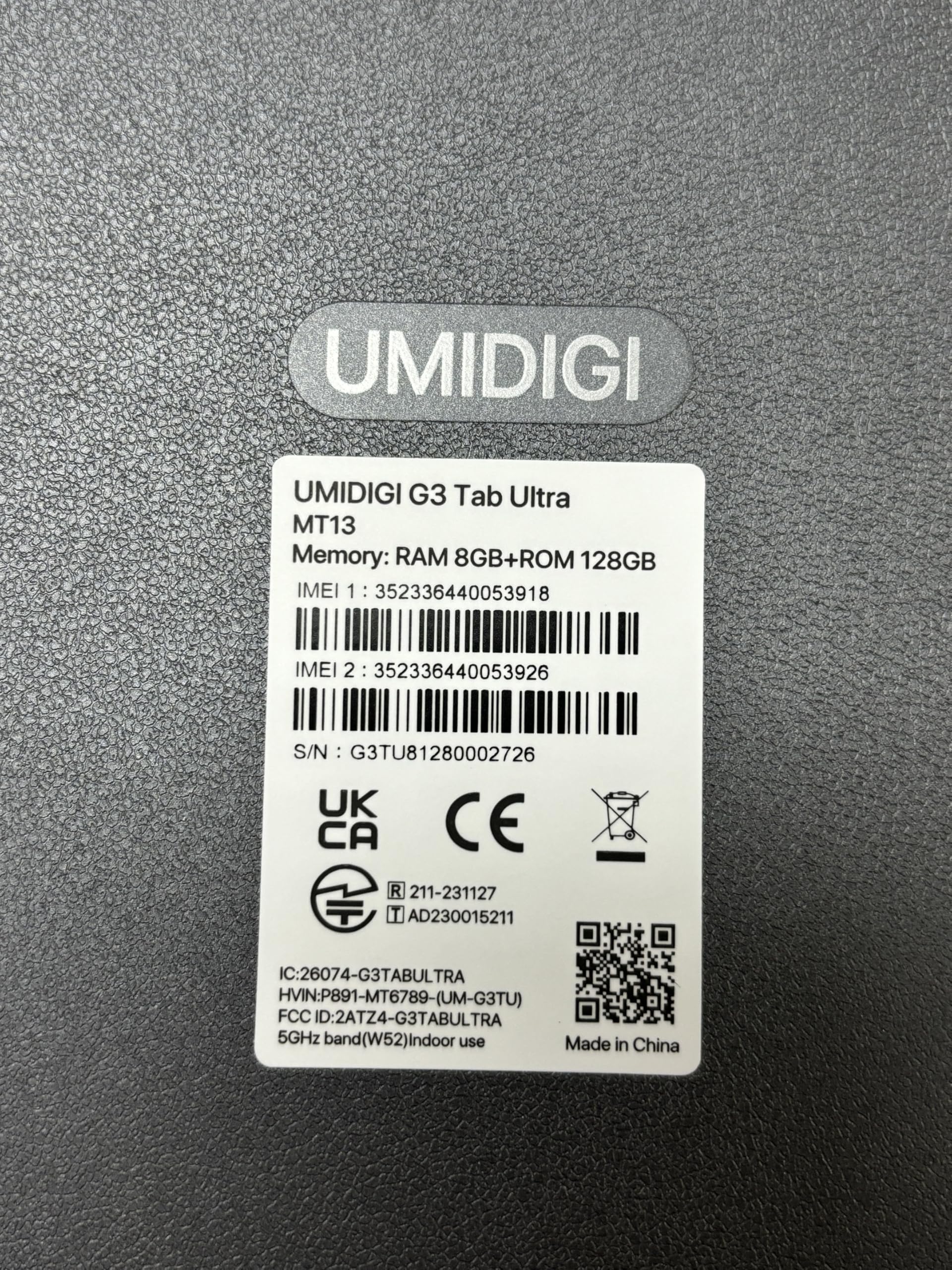 UMIDIGI G3 Tab Ultra Tablet 10,1 Zoll 16GB+128GB Helio G99