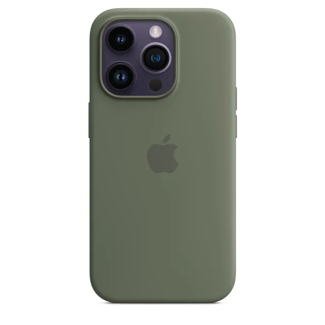 Apple iPhone 14 Pro Silikon Case MagSafe Oliv