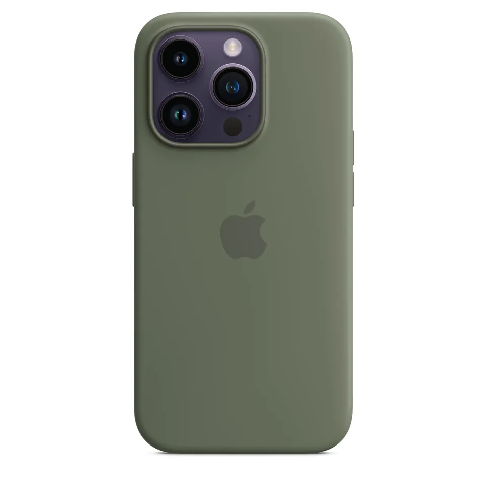 Apple iPhone 14 Pro Silikon Case MagSafe Oliv