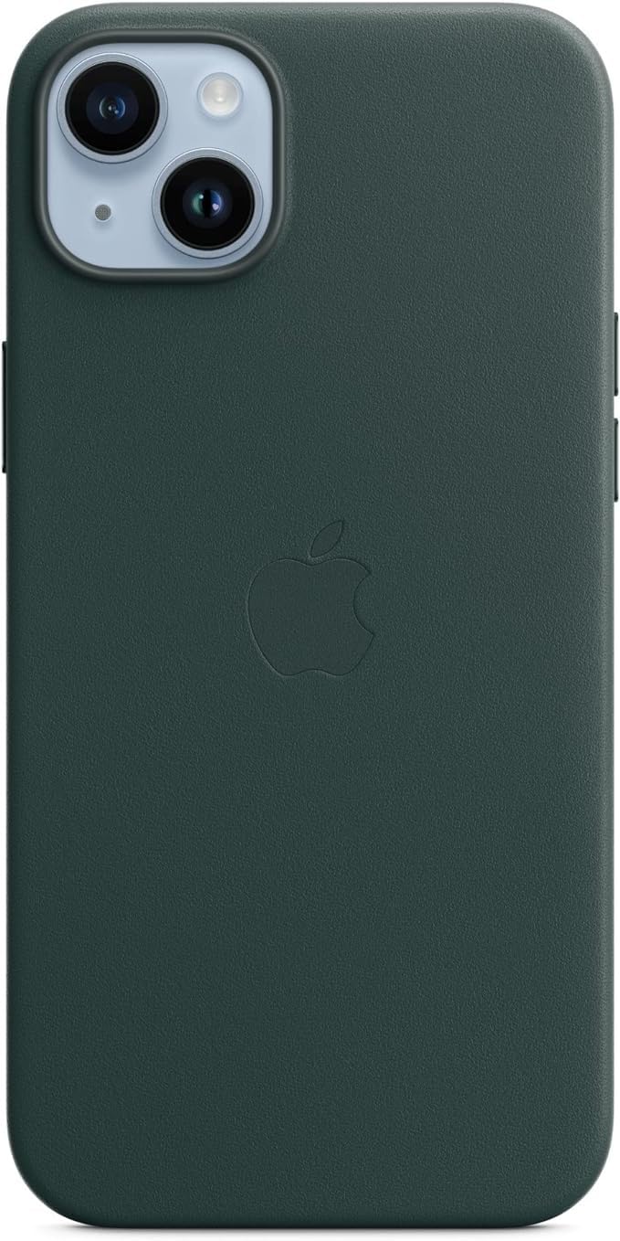 Apple iPhone 14 Plus Leder Case Handyhülle Waldgrün MagSafe