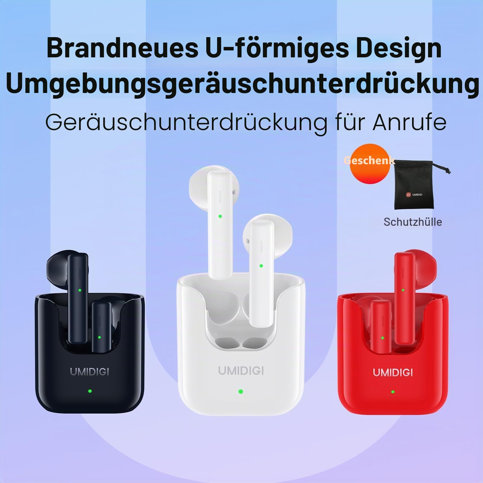 UMIDIGI AirBuds U Kopfhörer Rock Red ENC 24h