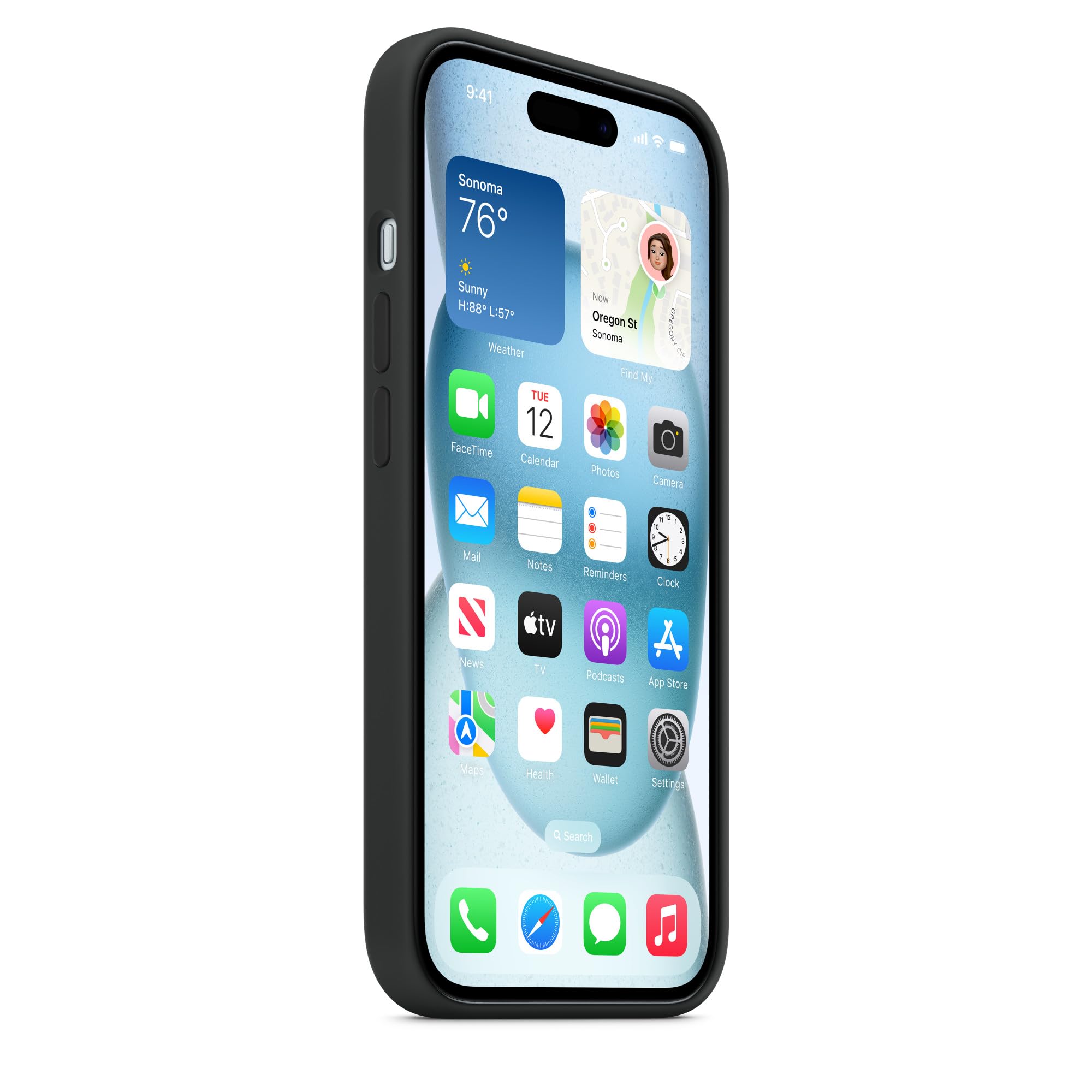 Apple iPhone 15 Silikon Case MagSafe Hülle Schwarz