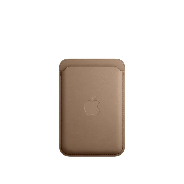 Apple iPhone Feingewebe Wallet MagSafe Taupe Kartenetui
