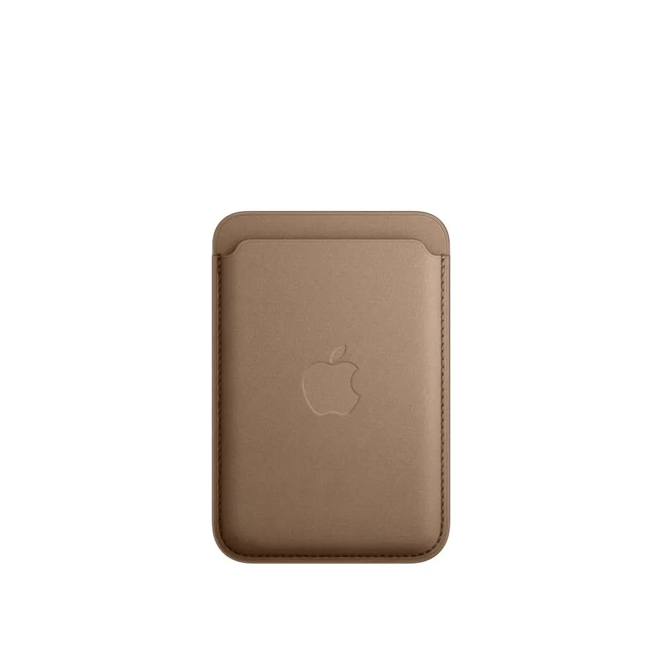 Apple iPhone Feingewebe Wallet MagSafe Taupe Kartenetui