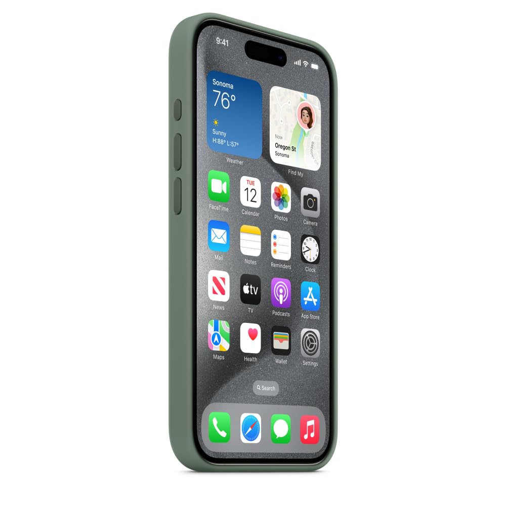 Apple iPhone 15 Pro Silikon Case Zypresse mit MagSafe