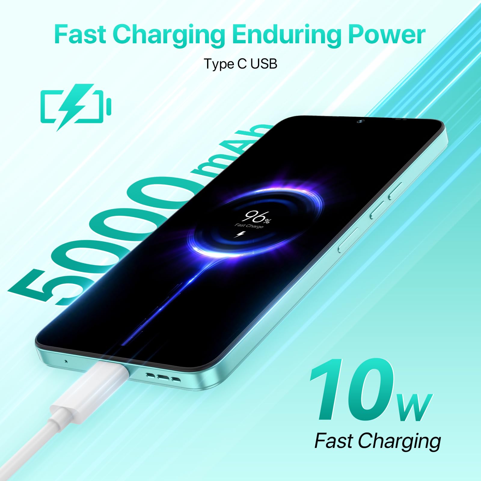Umidigi A15C Smartphone 128GB 8GB Weiß 48MP 6,7 Zoll