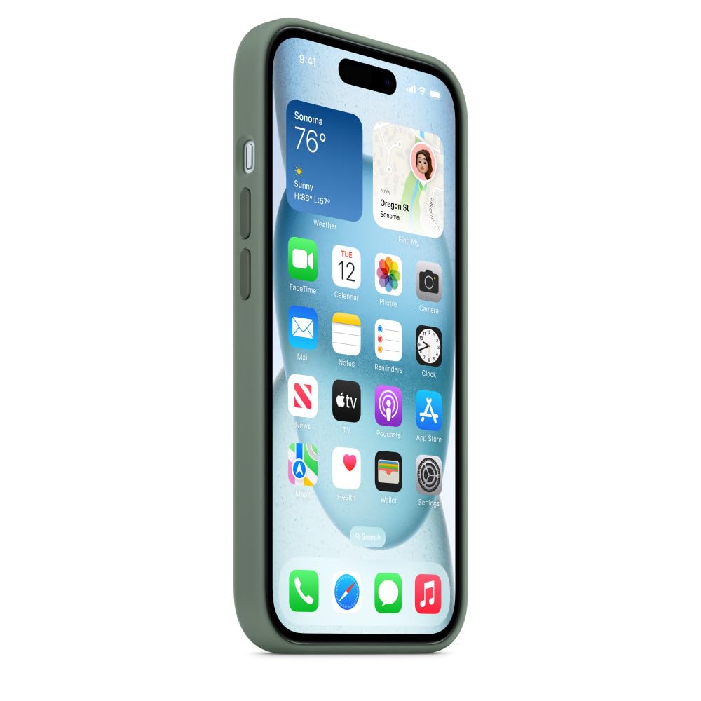 Apple iPhone 15 Silikon Hülle MagSafe Zypresse Schutzhülle