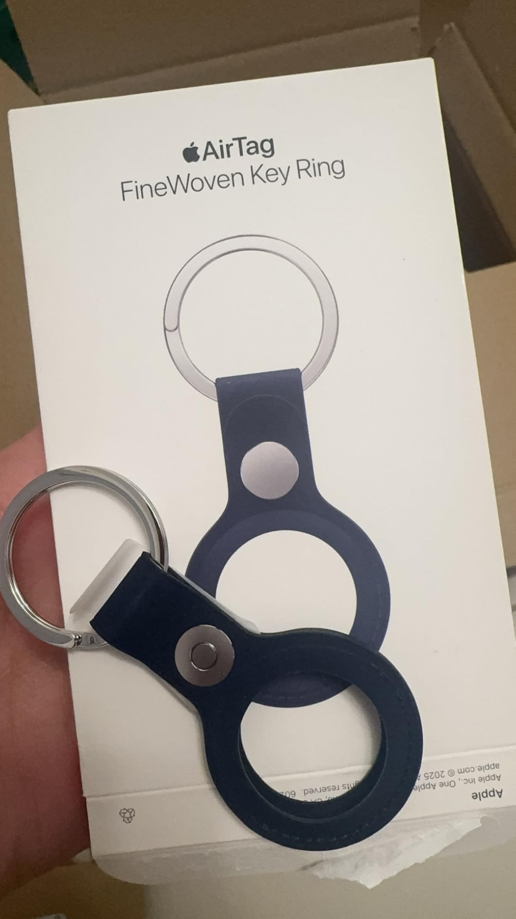 Apple AirTag Feingewebe Schlüsselanhänger Navy recycelt