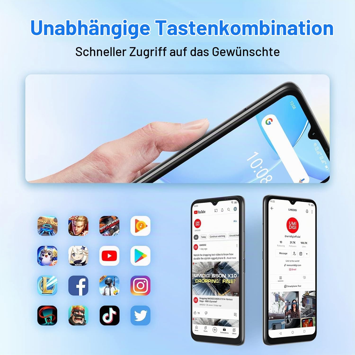 UMIDIGI Power 5S Smartphone Blau 4+32GB 6150mAh