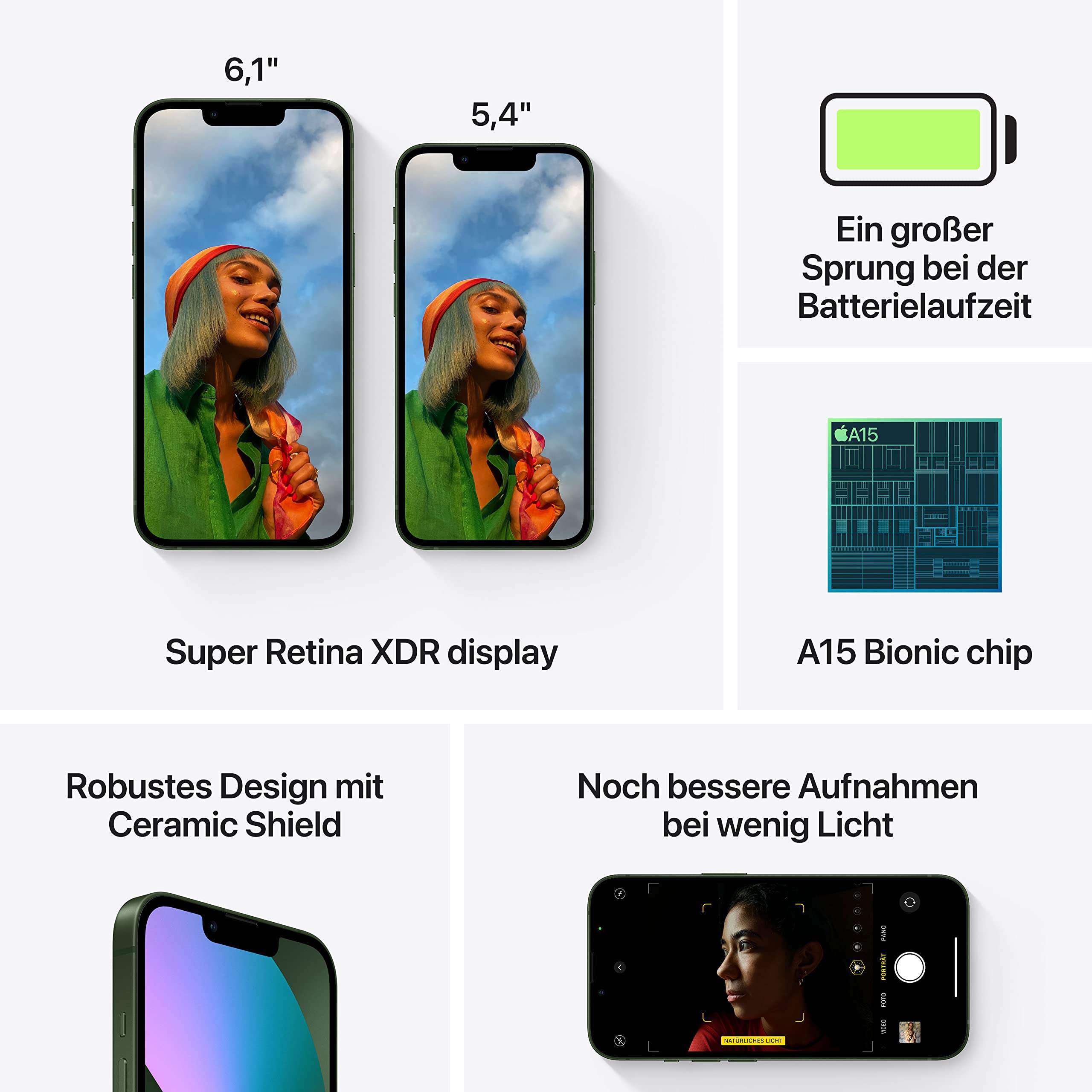 Apple iPhone 13 mini 256 GB Smartphone Grün 5,4 Zoll 5G