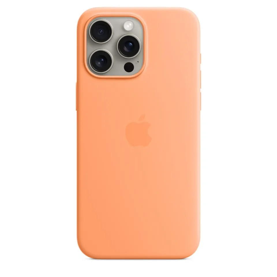 Apple iPhone 15 Pro Max Silikon Case Sorbet Orange MagSafe