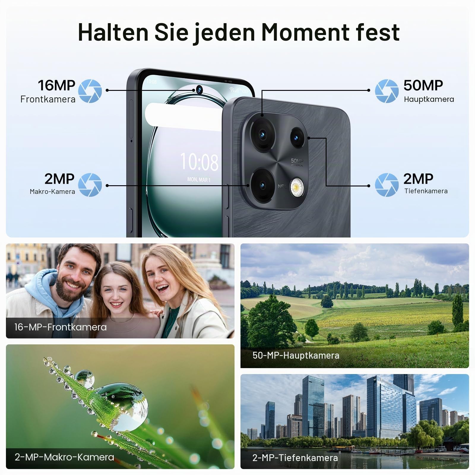 UMIDIGI Note 100 Handy 256GB 6,8 Zoll 120Hz 50MP NFC