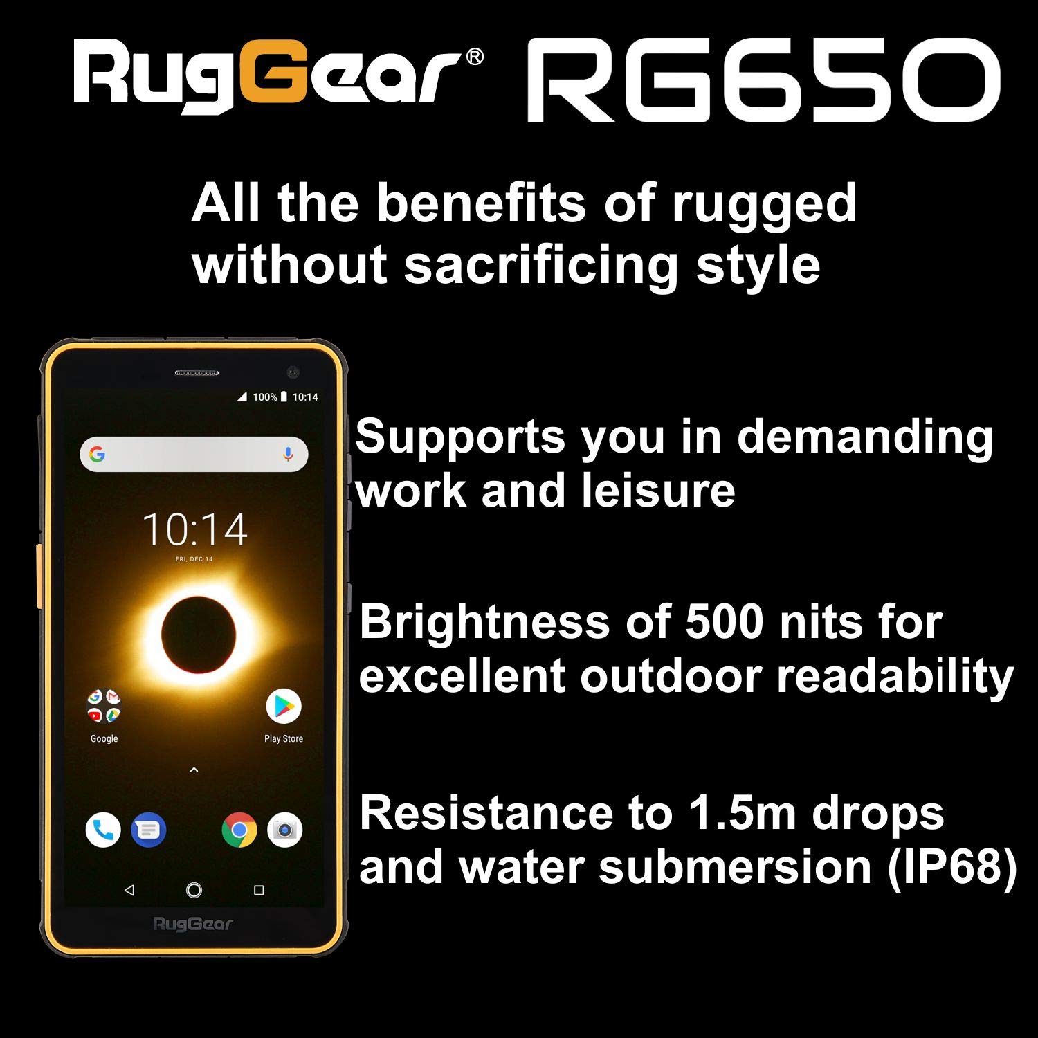RugGear RG650 Outdoor Smartphone ohne Vertrag schwarz