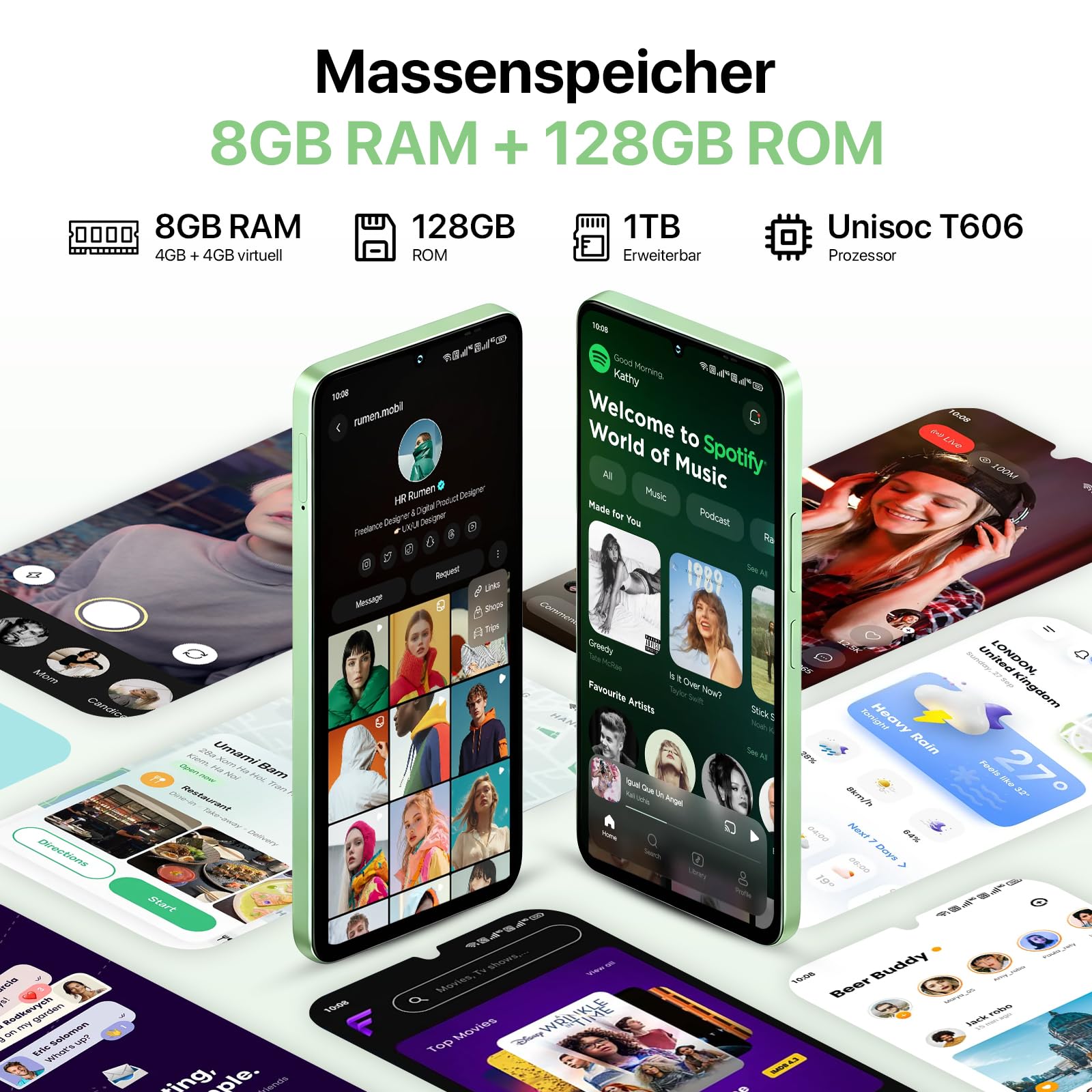 UMIDIGI G9T Smartphone 6,75 Zoll 8GB+128GB Dual-SIM