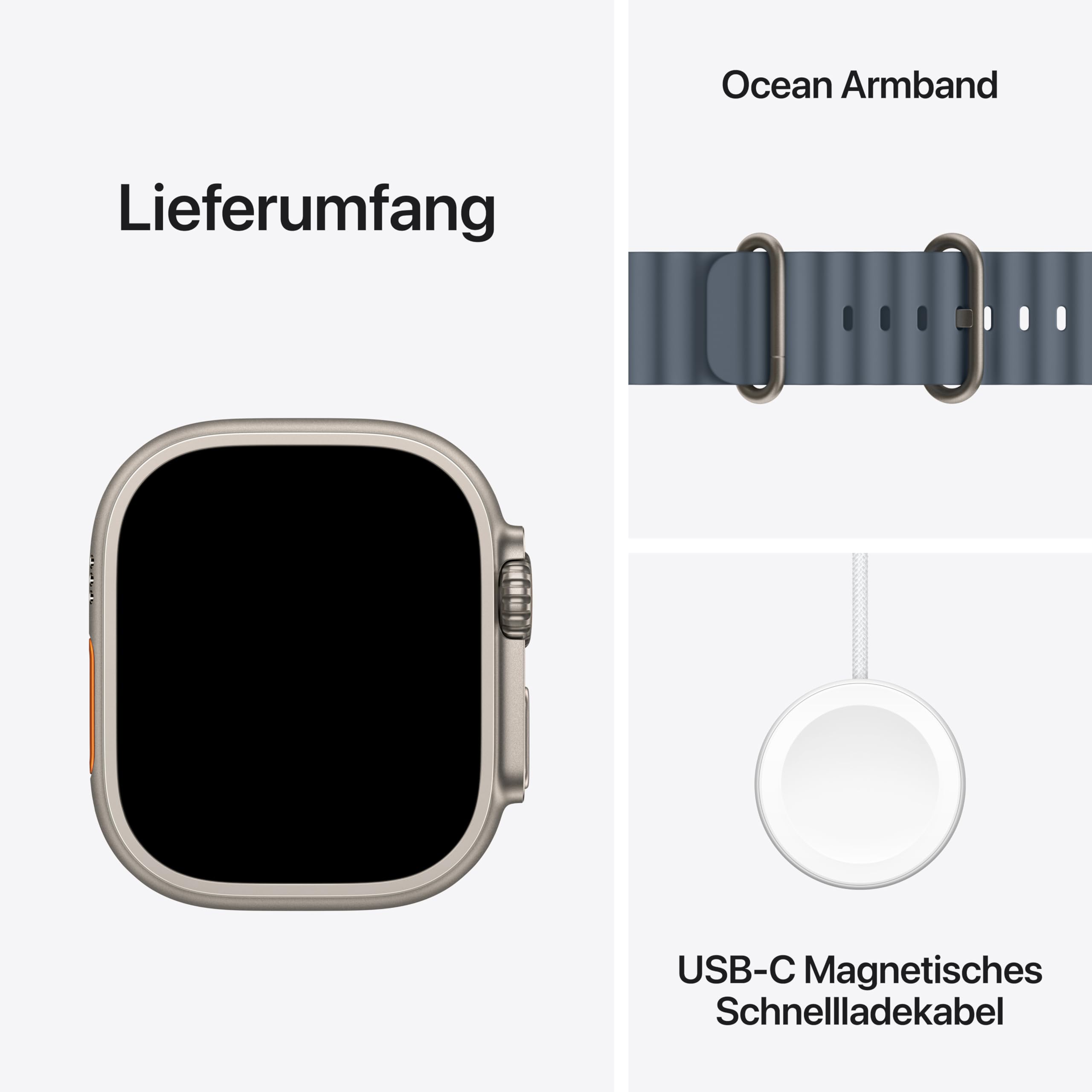 Apple Watch Ultra 3 49mm Titan Ocean Band Maritimblau