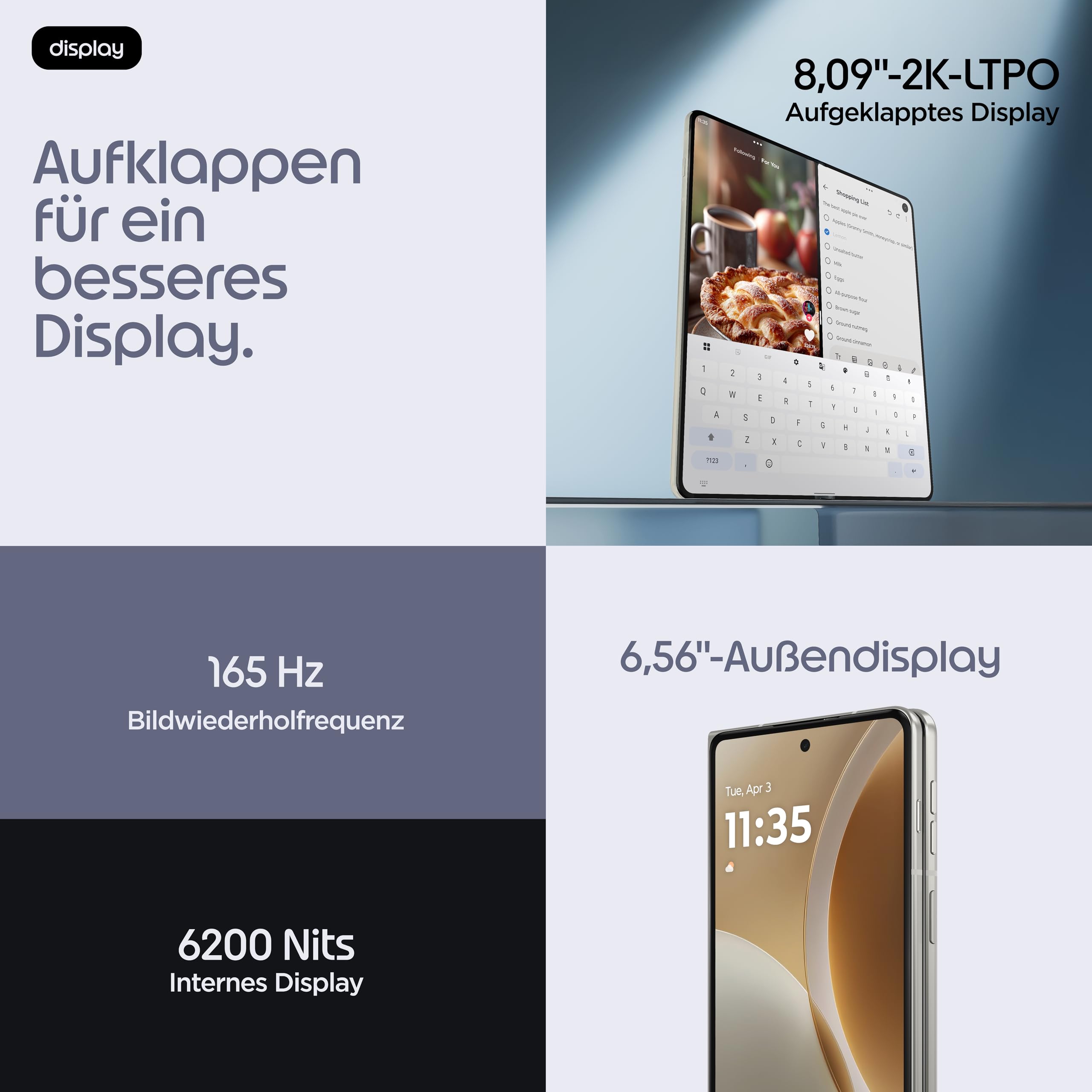 Motorola razr Foldable Smartphone 16-512GB Weiß 50 MP