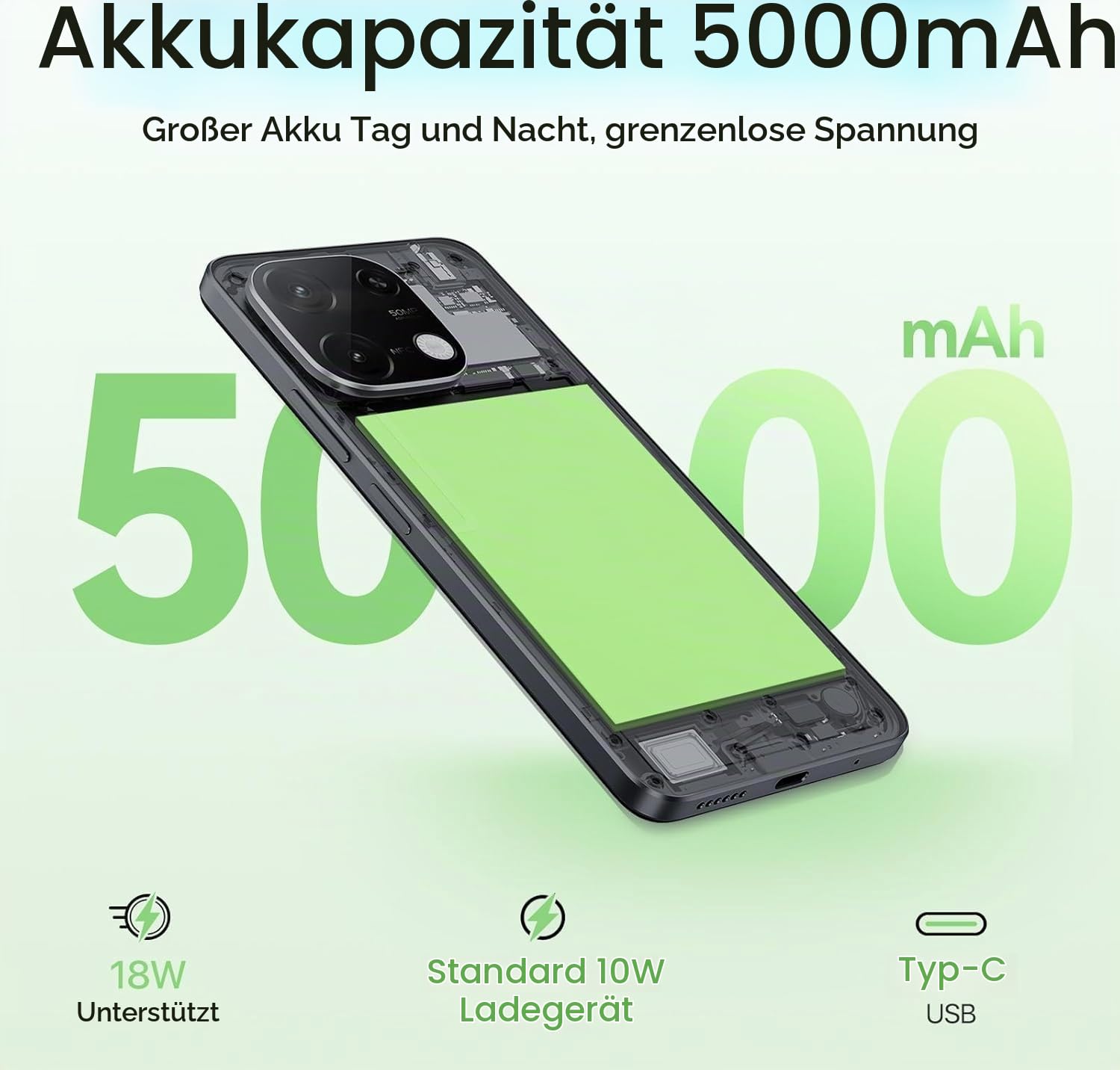 Umidigi G9C Smartphone 128GB Schwarz 50MP Android 14