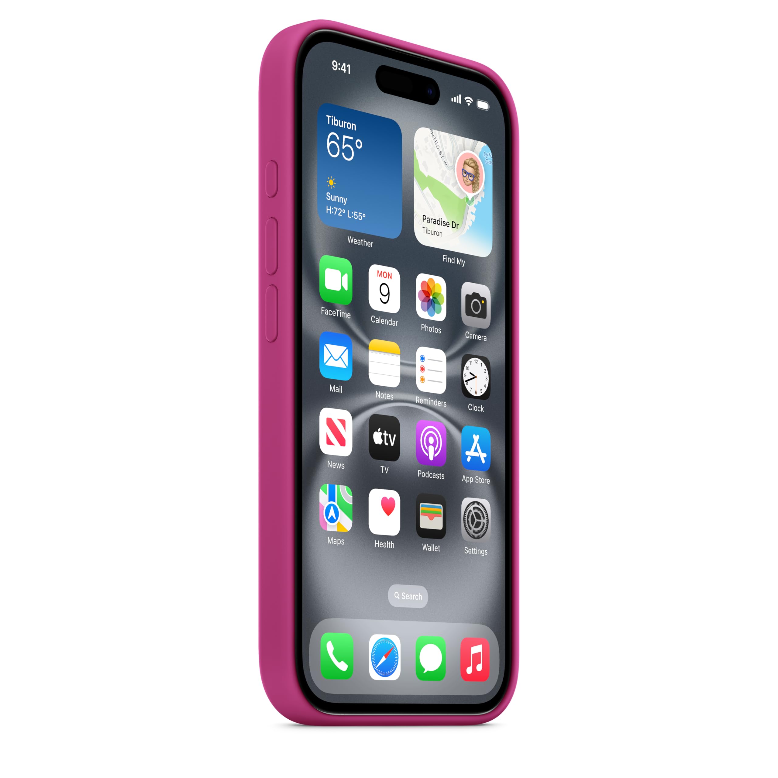 Apple iPhone 16 Silikon Case Hülle Fuchsia MagSafe