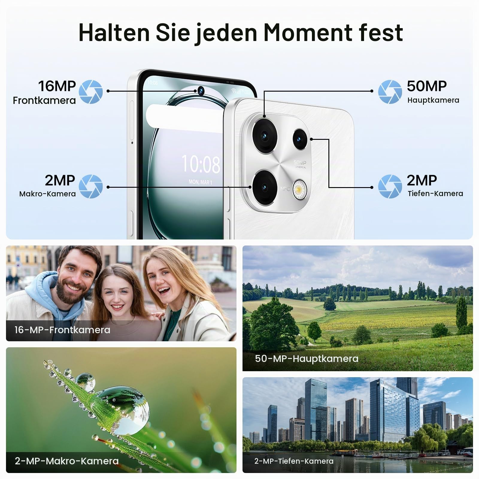 Umidigi Note 100 Smartphone 8GB 256GB 6,8" Schwarz