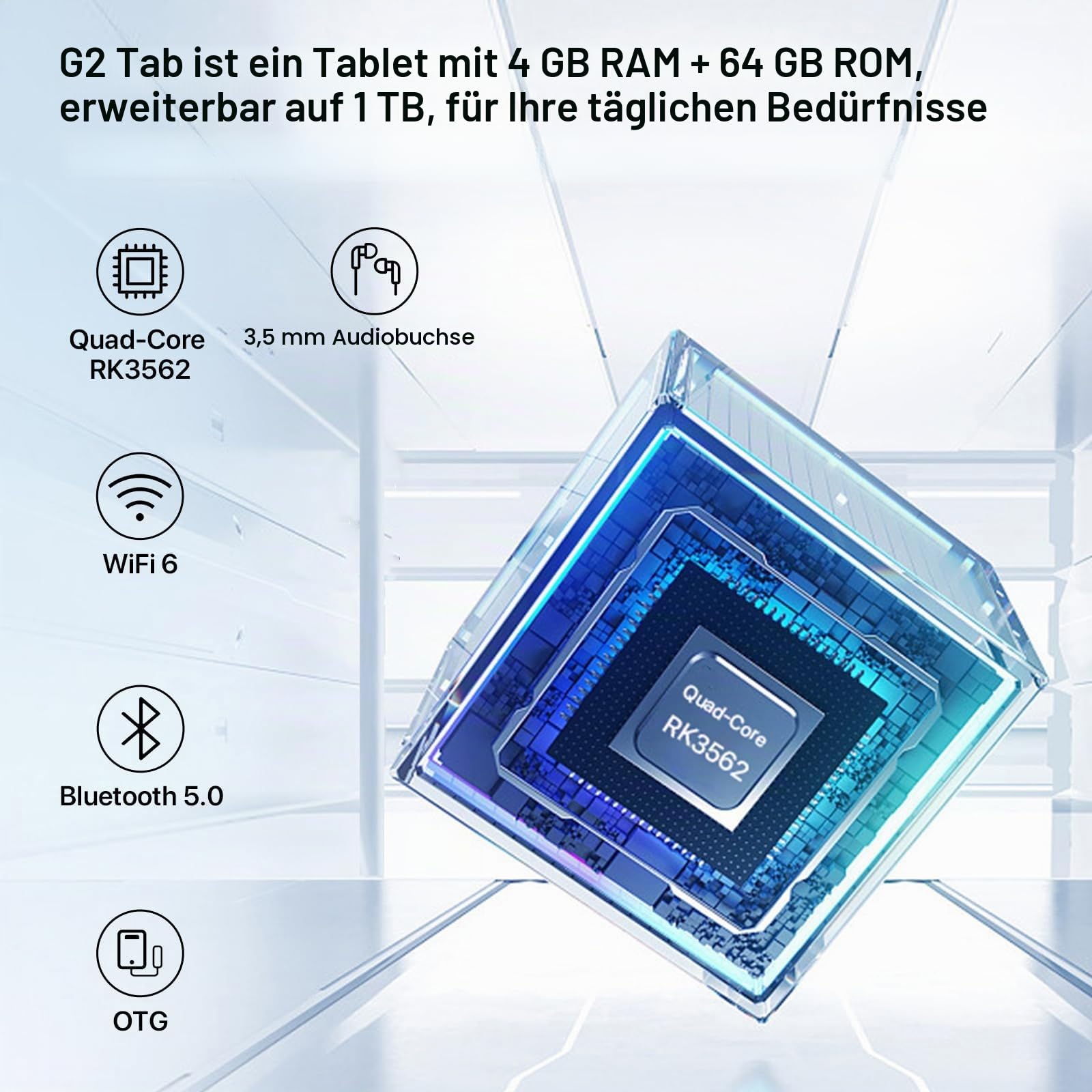 UMIDIGI G2 Tab Tablet 10,1 Zoll Blau 64GB mit Hülle
