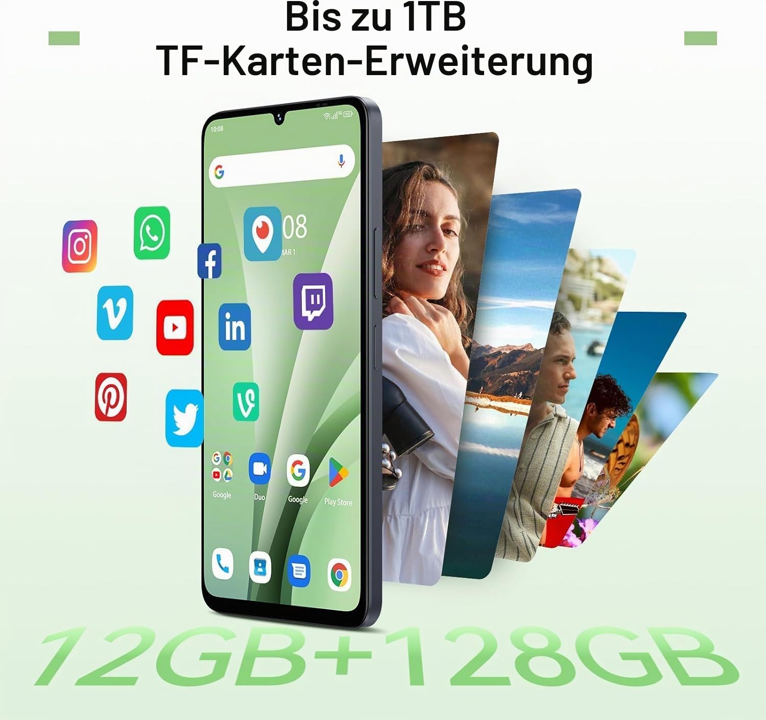 Umidigi G9C Smartphone 128GB Schwarz 50MP Android 14