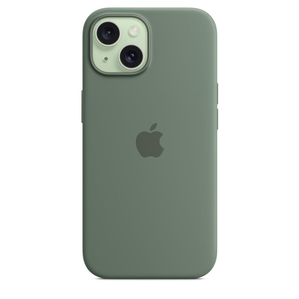 Apple iPhone 15 Silikon Hülle MagSafe Zypresse Schutzhülle