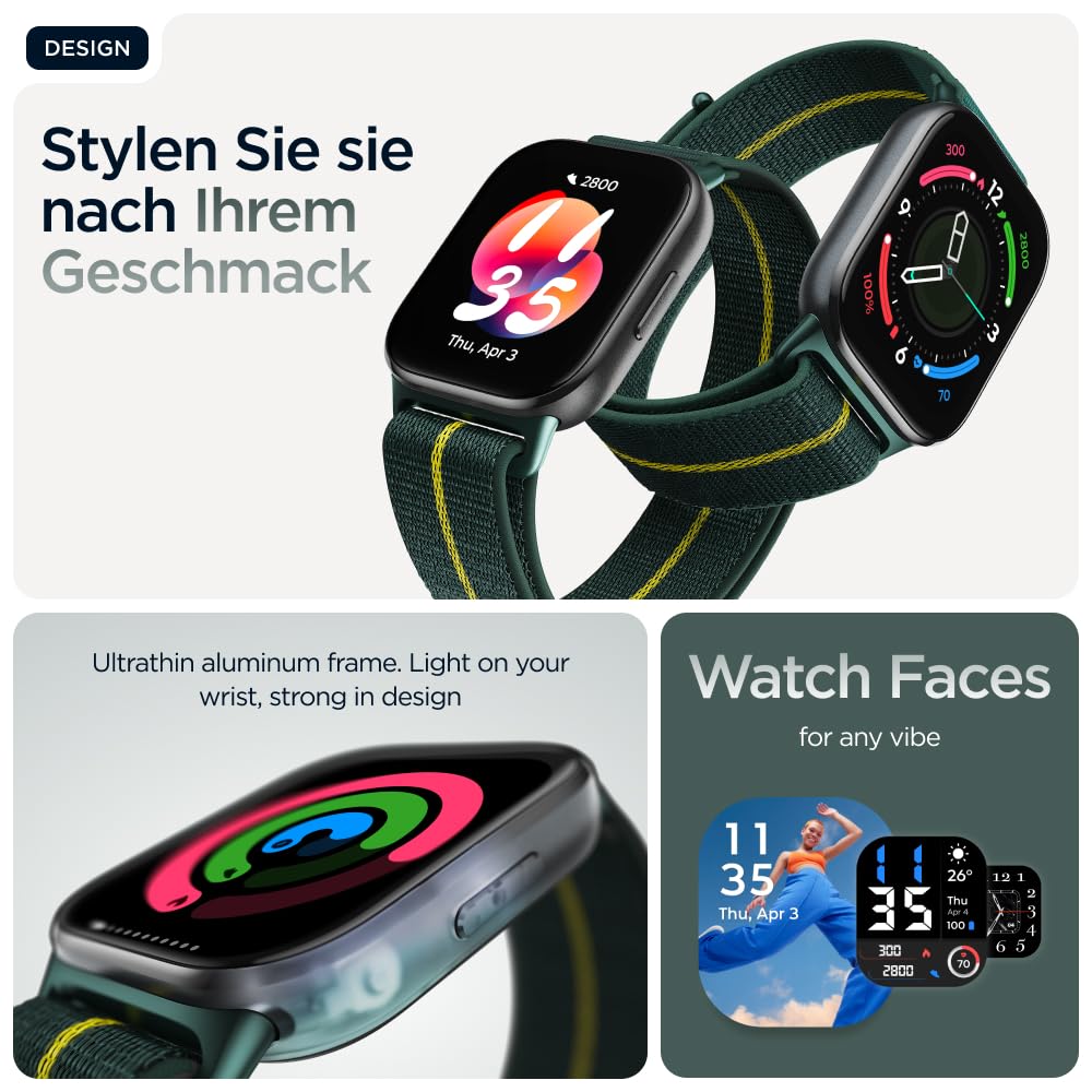 Motorola Watch Fit Smartwatch Grün 1,9" OLED 16 Tage