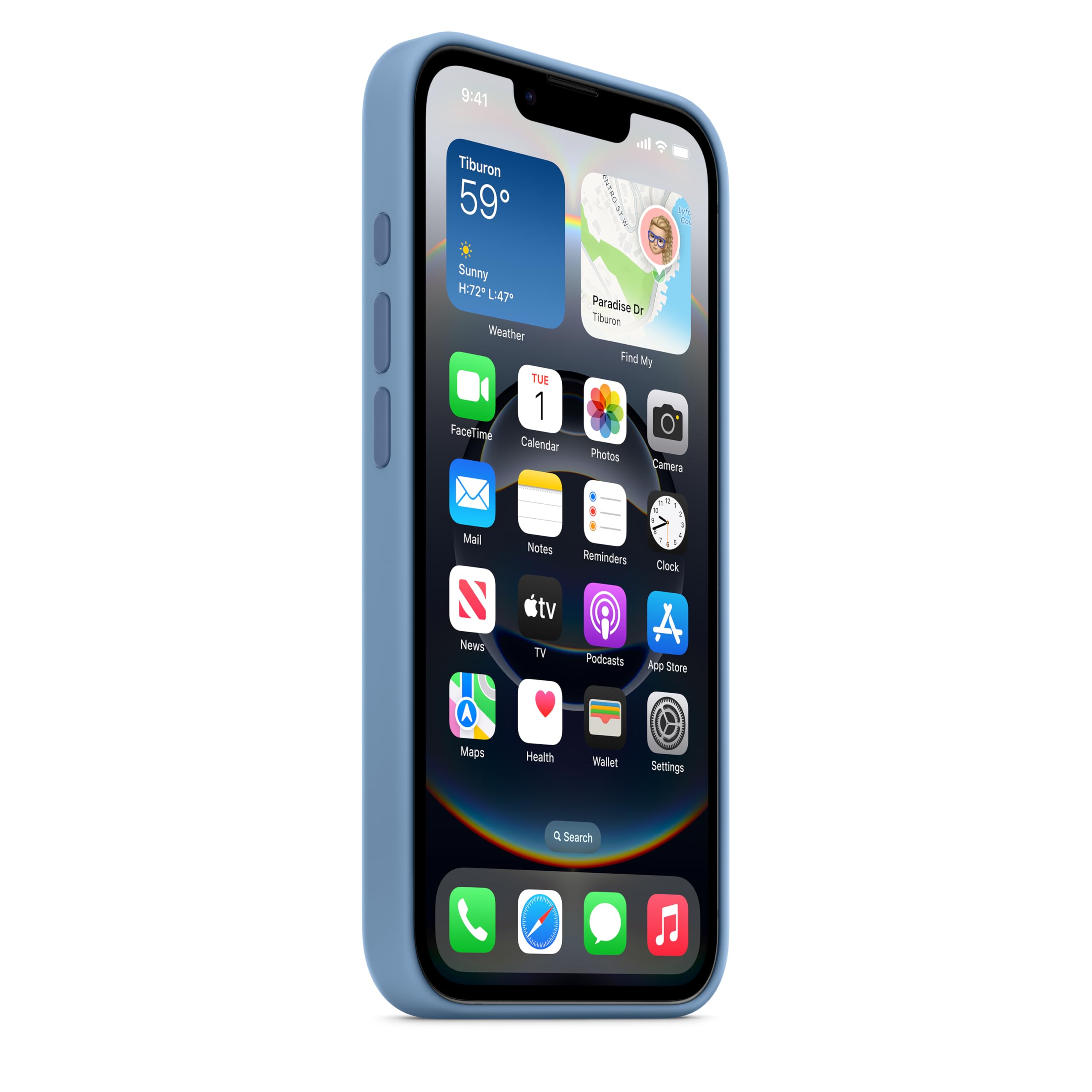 Apple iPhone 16e Silikon Case Hülle Winterblau