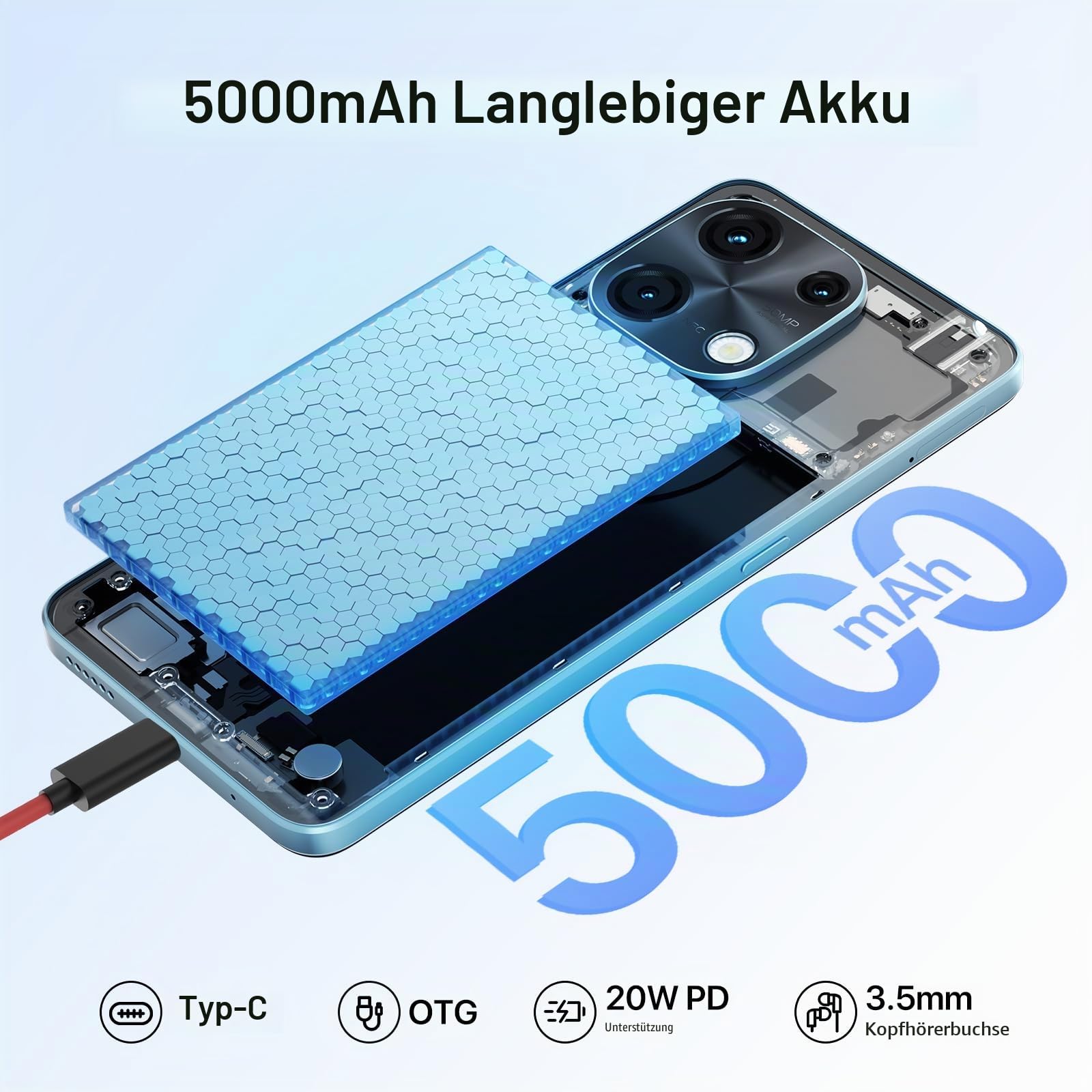 UMIDIGI Note 100 Smartphone 256GB 50MP 6,8 Zoll 120Hz