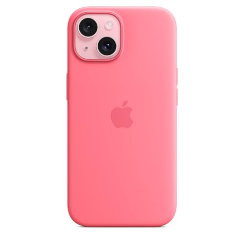 Apple iPhone 15 Silikon Case MagSafe Hülle Pink