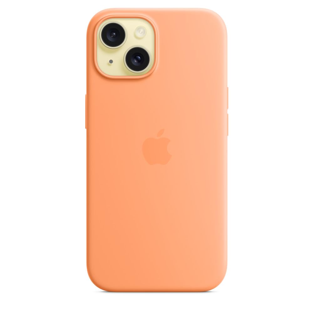 Apple iPhone 15 Silikon Hülle Sorbet Orange MagSafe