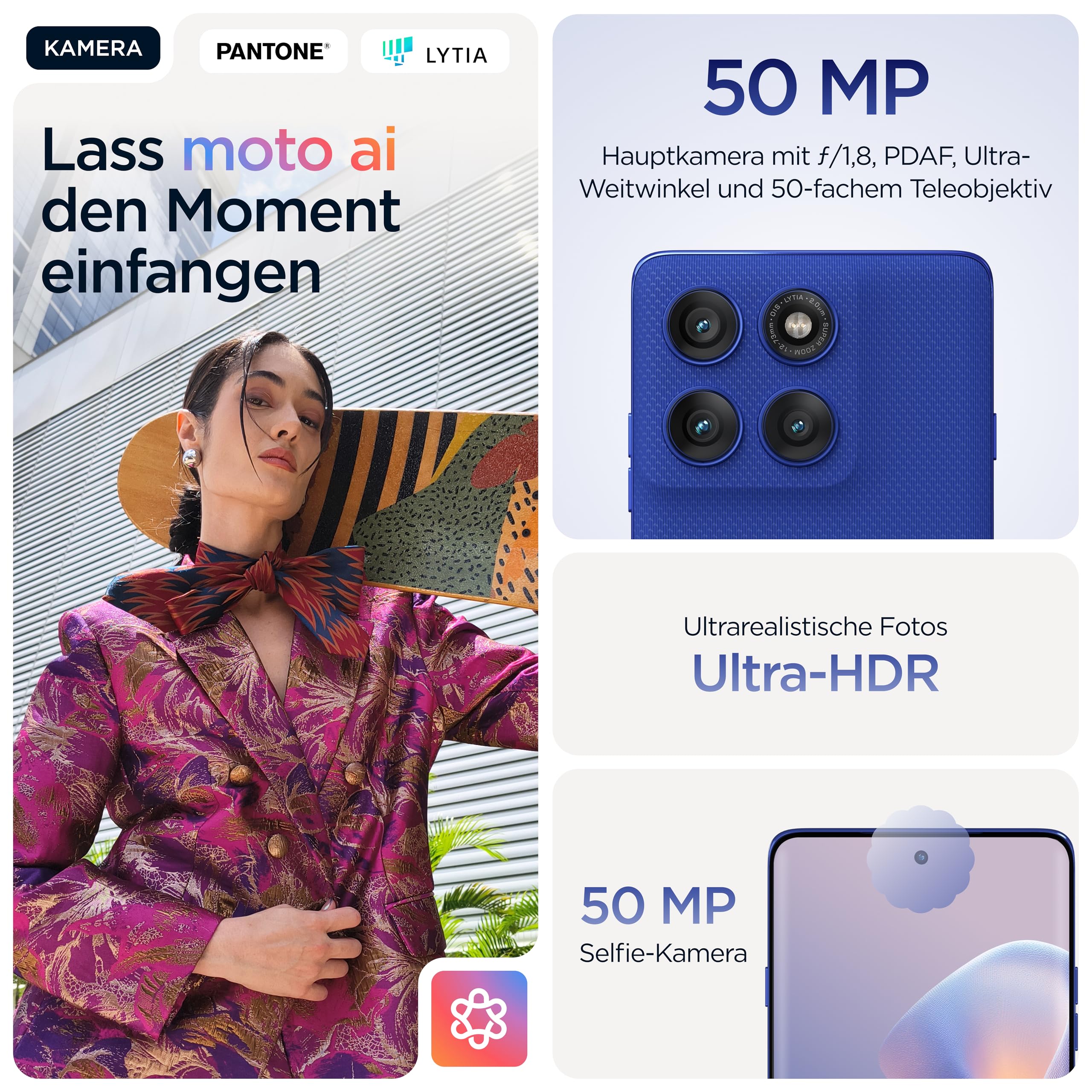 Motorola Edge 60 Pro Smartphone 12/512GB Dazzling Blue 50MP