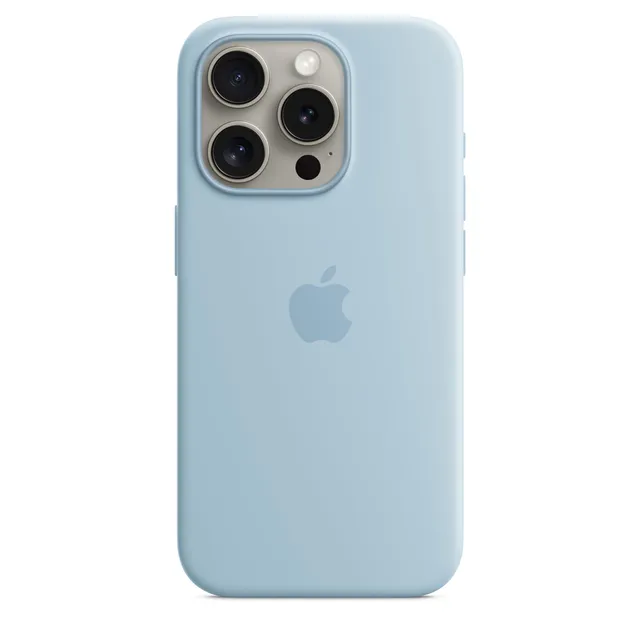 Apple iPhone 15 Pro Silikon Case MagSafe Hellblau