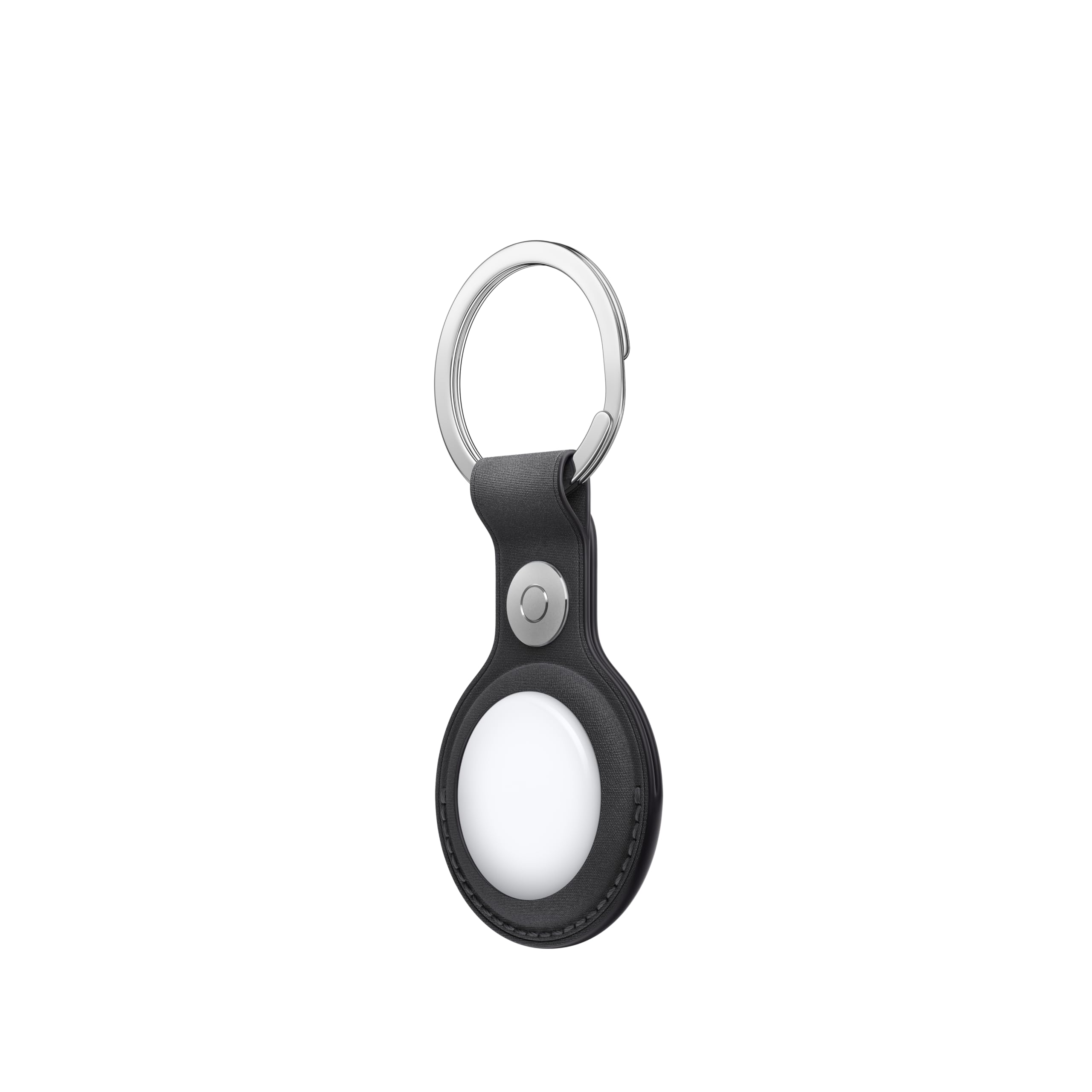 Apple AirTag Feingewebe Schlüsselanhänger Schwarz Edelstahl