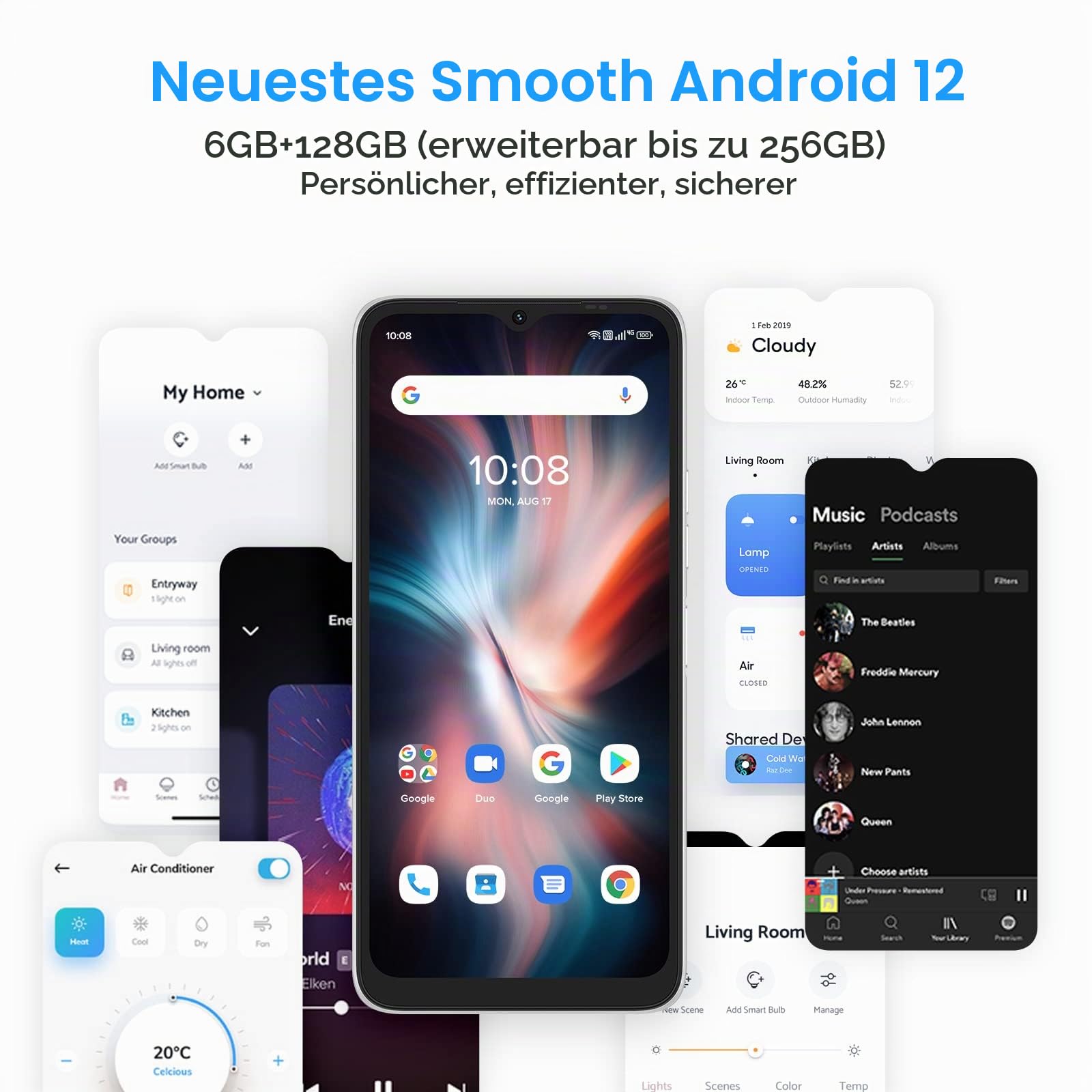 UMIDIGI C1 Max Smartphone 128GB Schwarz 50MP 5150mAh