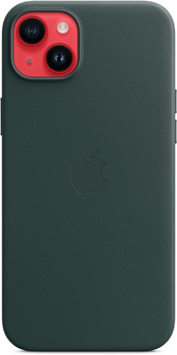Apple iPhone 14 Plus Leder Case Handyhülle Waldgrün MagSafe