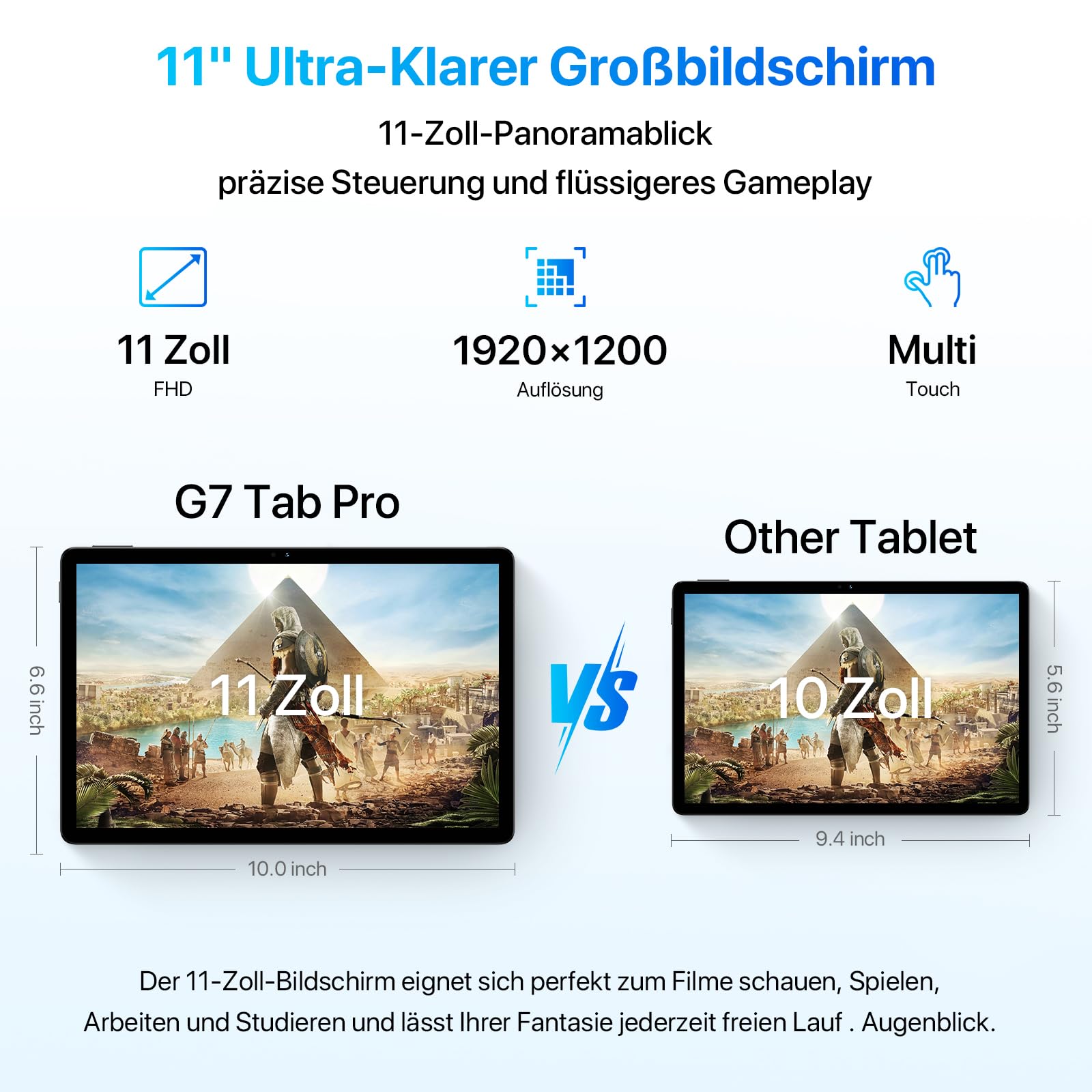 UMIDIGI G7 Tab Pro Tablet 11 Zoll 256GB Grau mit Stift