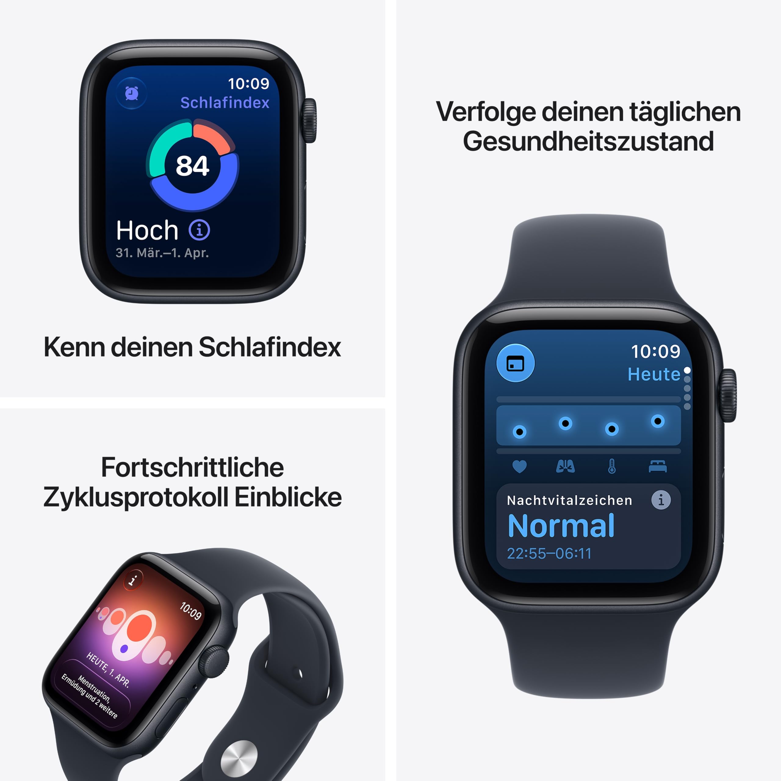 Apple Watch SE 3 GPS 40mm Smartwatch Mitternacht M/L