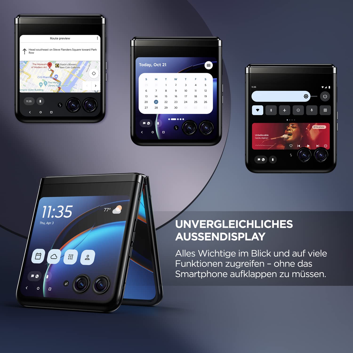Motorola razr40 ultra Flip-Phone 8/256GB Schwarz 6,9" Klapp