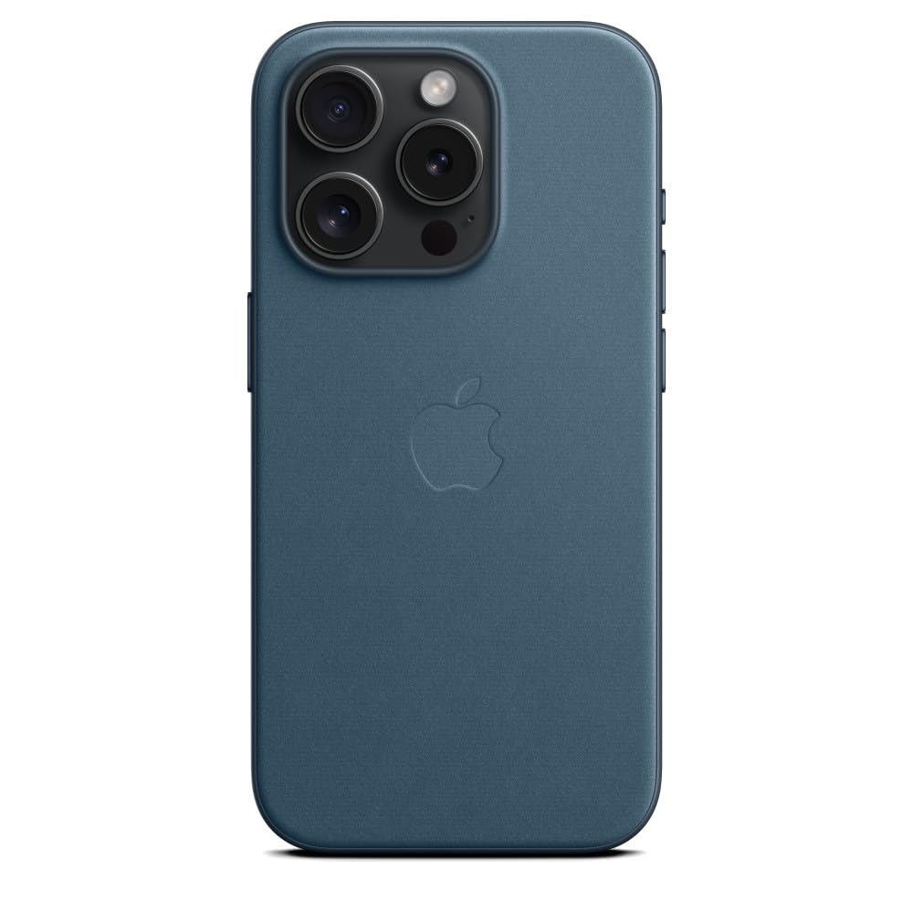Apple iPhone 15 Pro Feingewebe Hülle Pazifikblau mit MagSafe