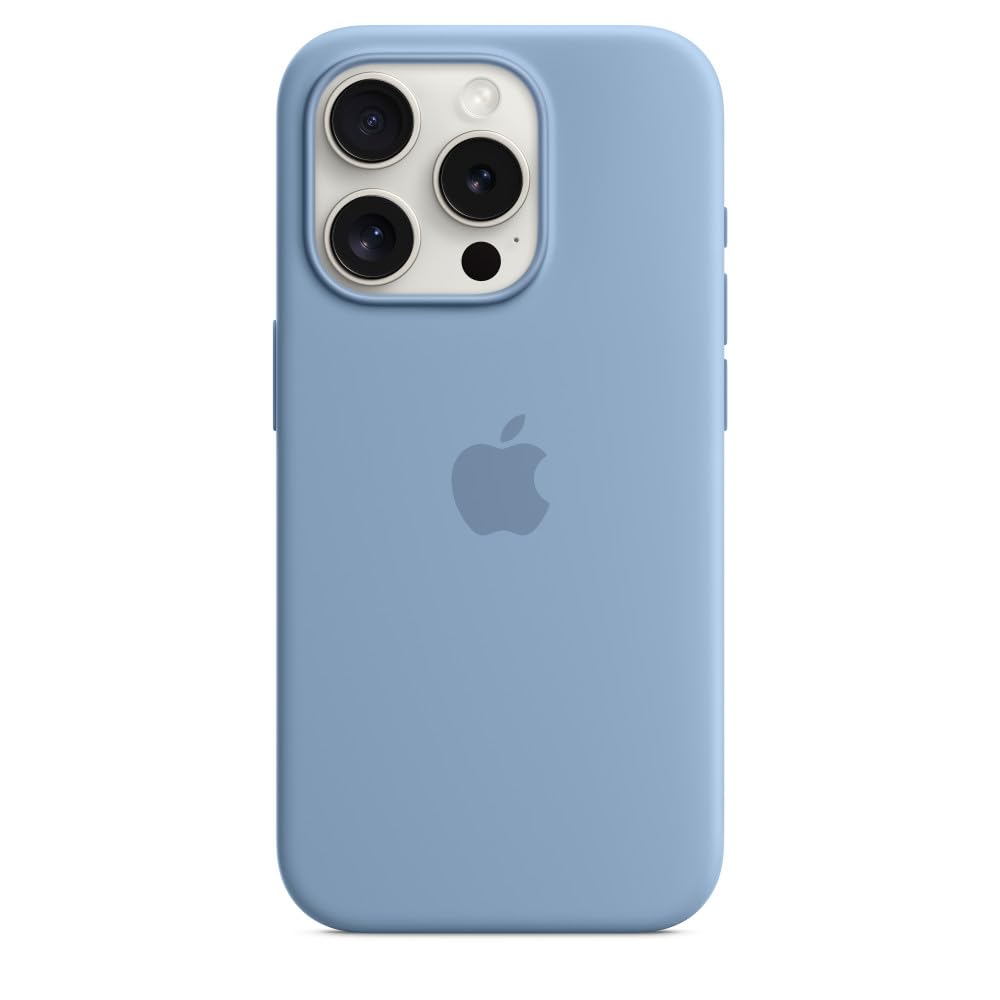 Apple iPhone 15 Pro Silikon Hülle MagSafe Winterblau