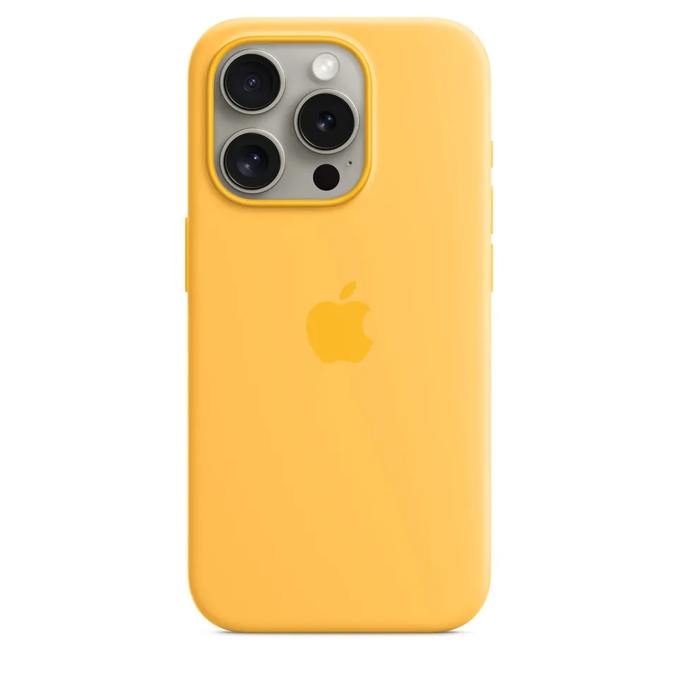 Apple iPhone 15 Pro Silikon Case MagSafe Warmgelb