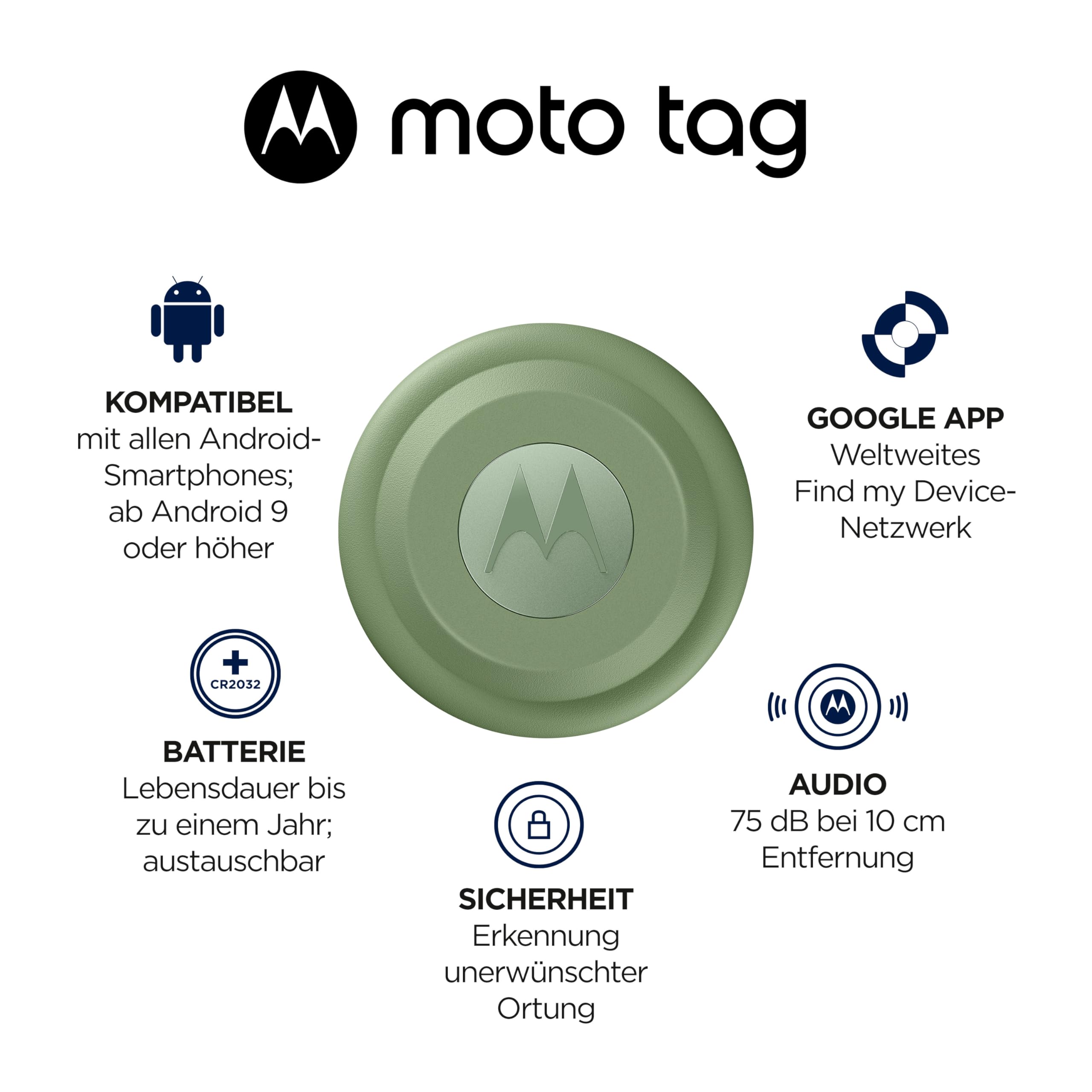 Motorola Moto Tag Smart Tracker Starlight Blue Bluetooth